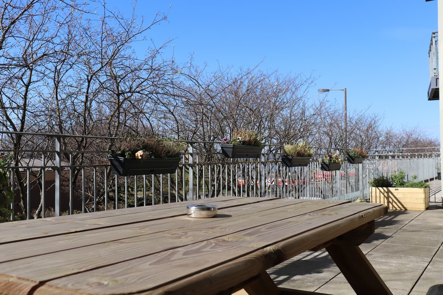 The big west-facing private terrace, with garden furniture